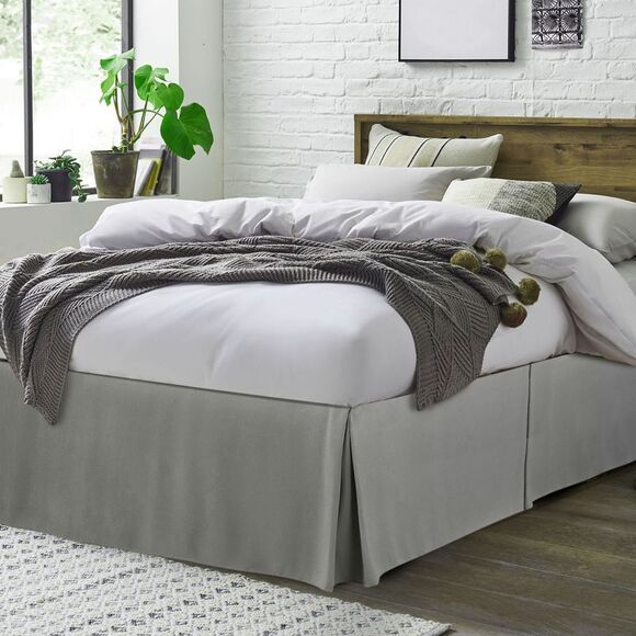 Pleated Bed Skirt Classic Polyester Dust Ruffled with 14 Inch Drop Dark Gray - Picture 2 of 6